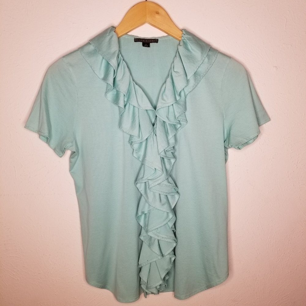 Ralph Lauren Women's Ruffle Shirt, size large